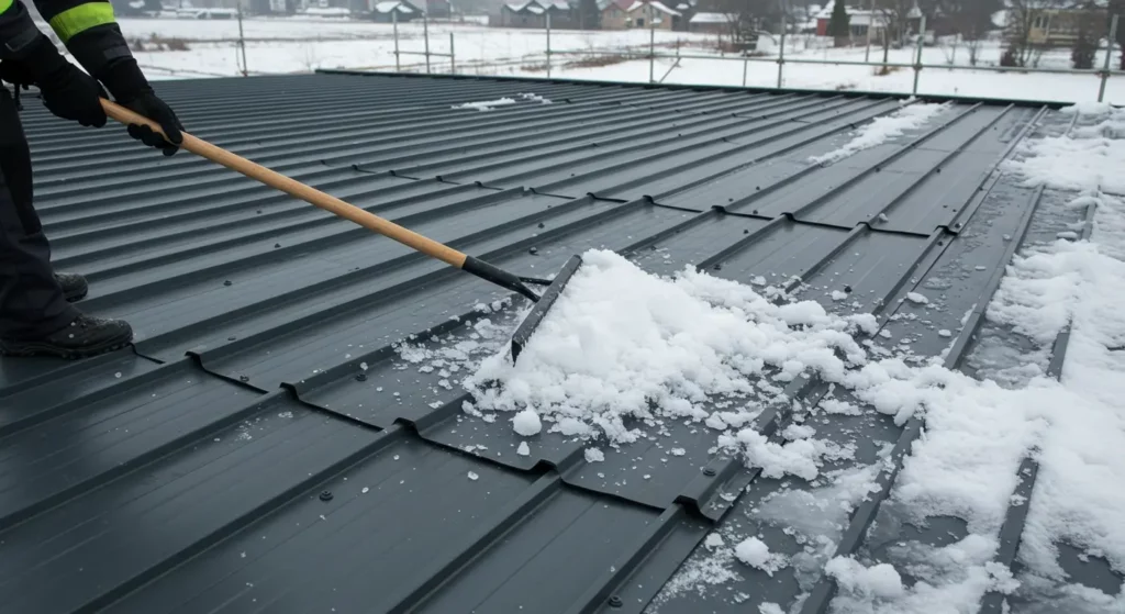 How To Maintain A Metal Roof 8 prepare for inter and remove snow and ice
